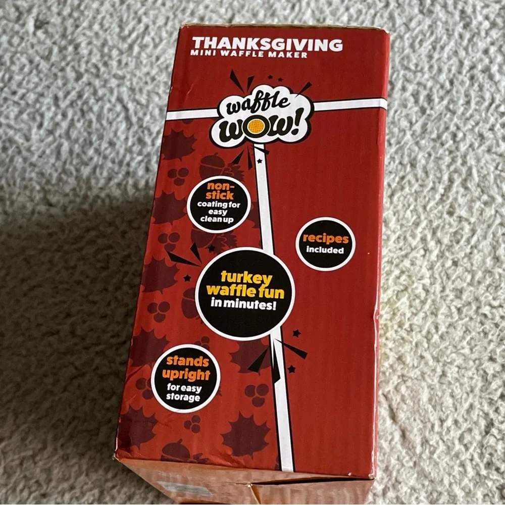CucinaPro Mini Waffle Maker Thanksgiving Turkey-Shaped Holiday Party‎ NEW in Box